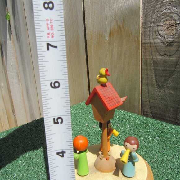 Vintage Schmid Wood Rotating Music Box Birdhouse Made in Japan - Picture 3 of 7